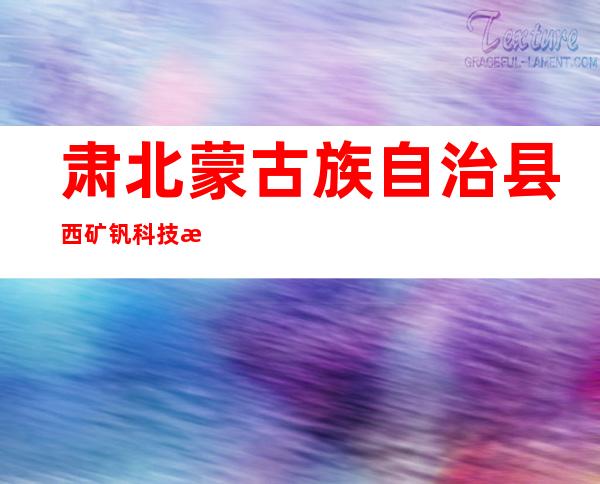 肃北蒙古族自治县西矿钒科技有限公司